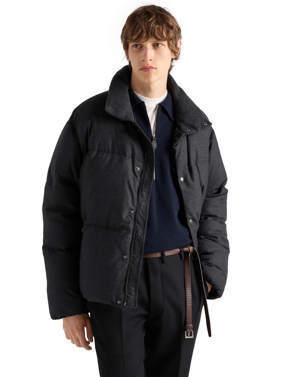 Prada Black Medium-Weight Cashmere Down Jacket for men