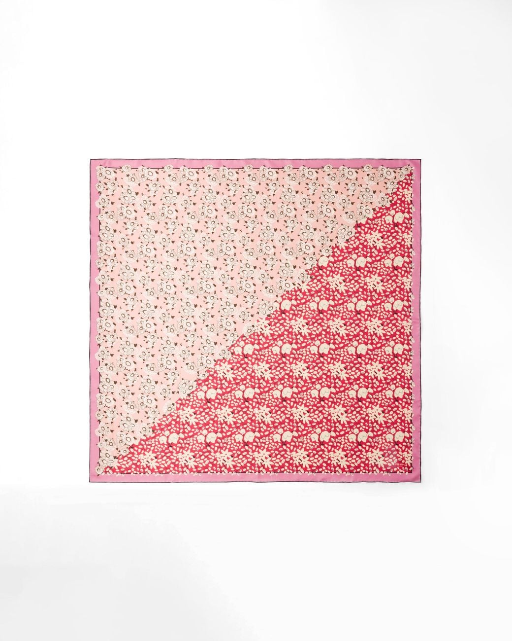 Prada Red Printed Silk Twill Scarf