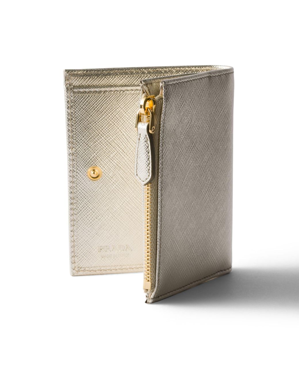 Prada White Small Saffiano Leather Wallet