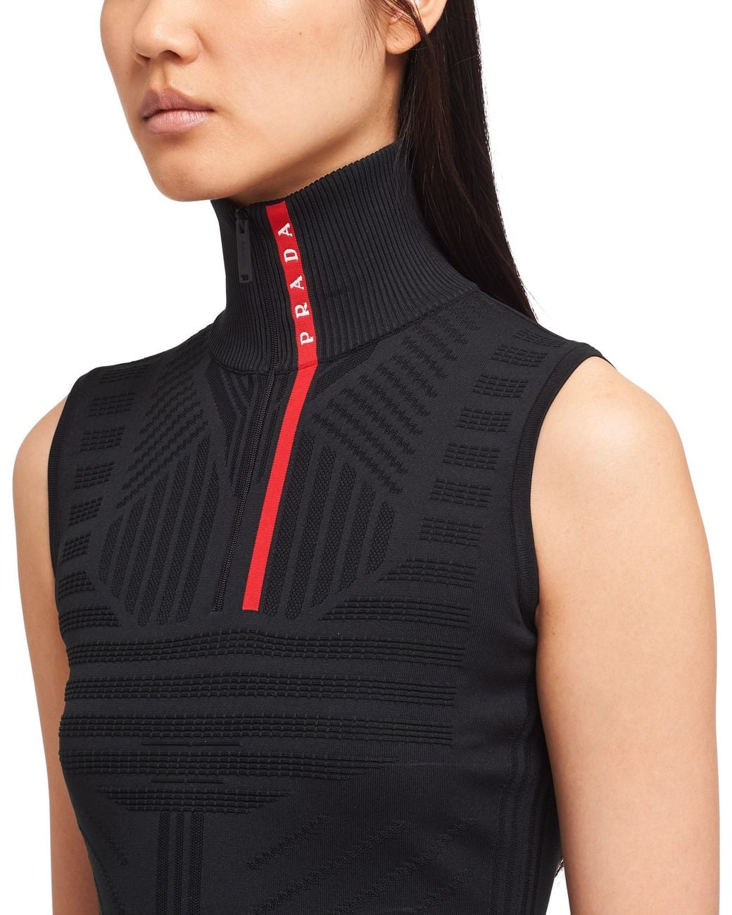 Prada Blue Tech Rec Re-nylon Piqué Sleeveless Top