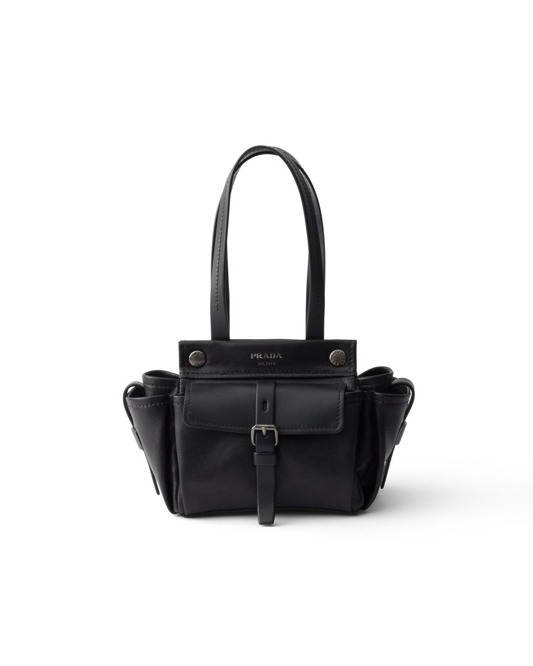 Prada Black Route Leather Mini Tote Bag