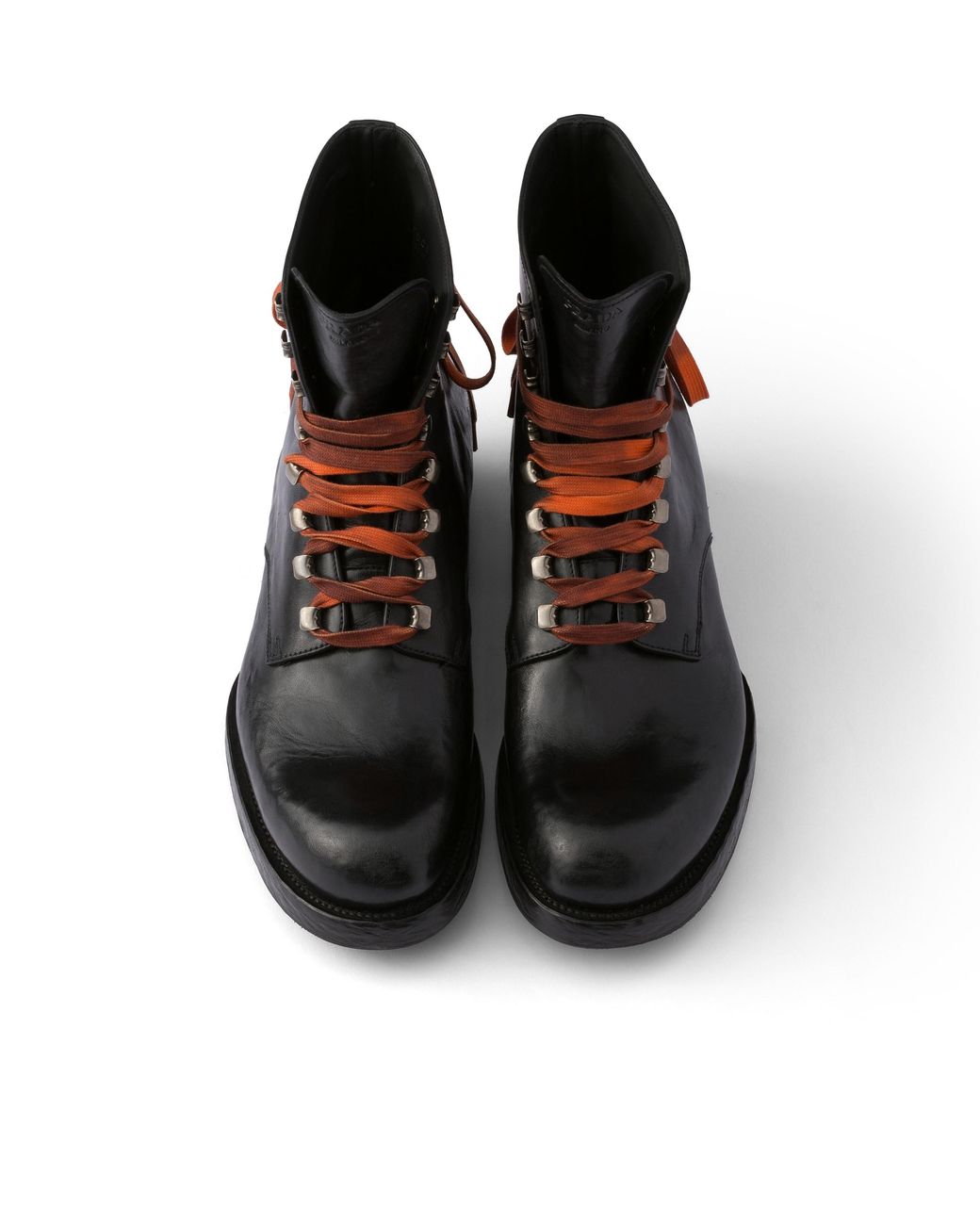 Prada Black Leather Laced Booties, Size 7 for men