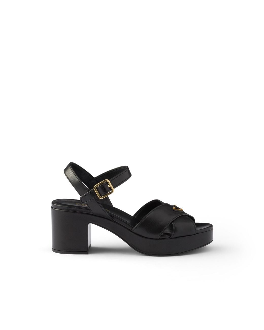 Prada Black Nappa Leather Platform Sandals