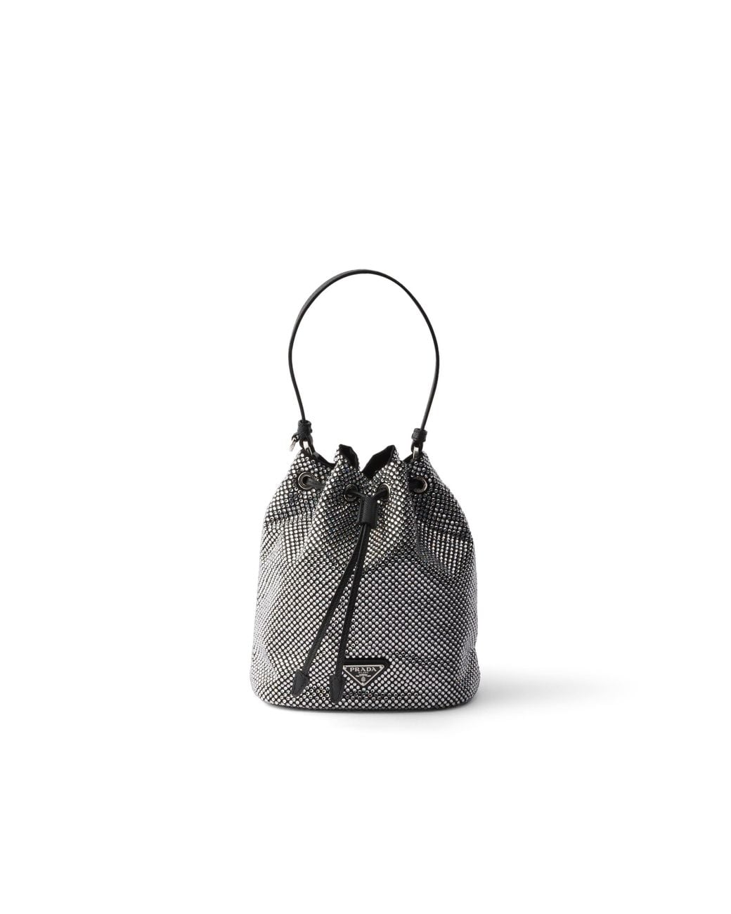Prada White Mini-Studded Satin Bag
