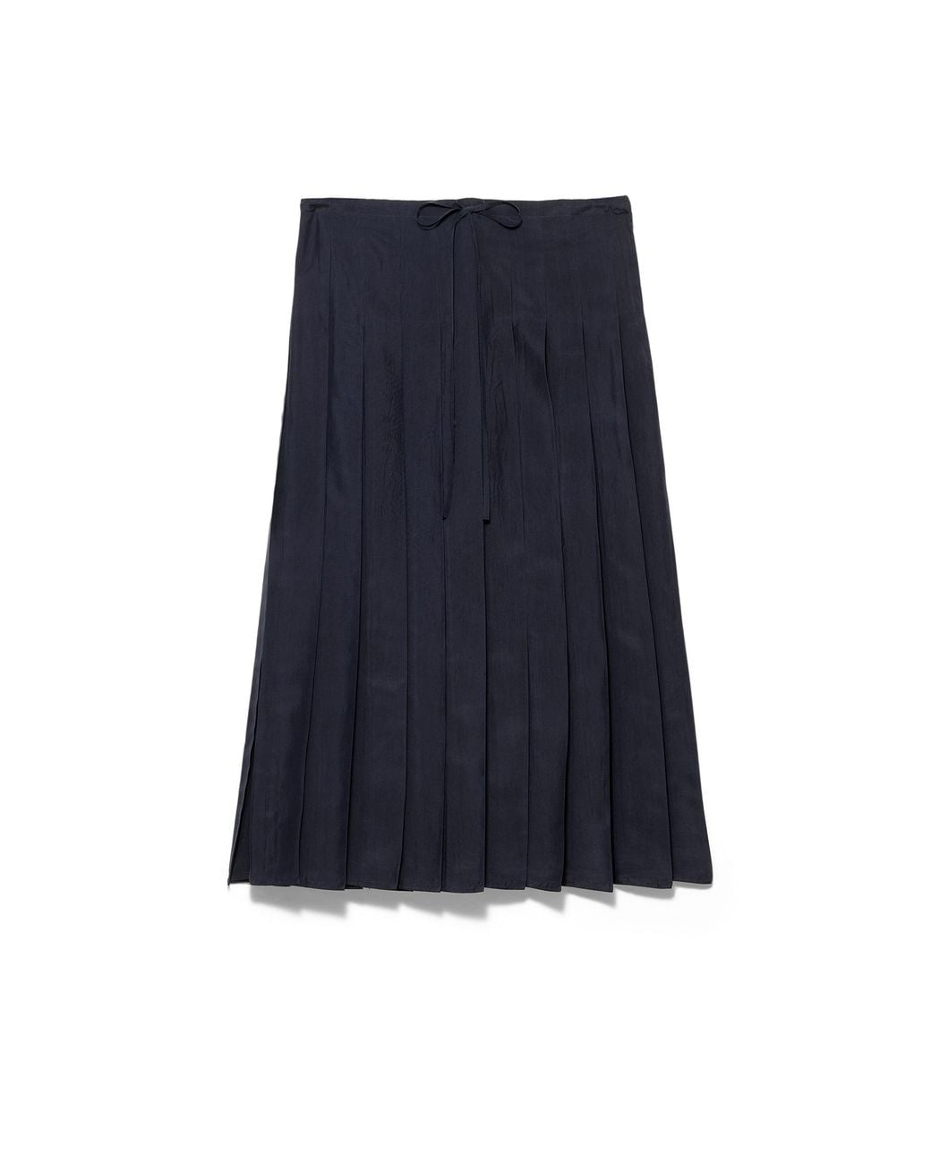 Prada Blue Jupe Mi-Longue En Soie À Design Plissé
