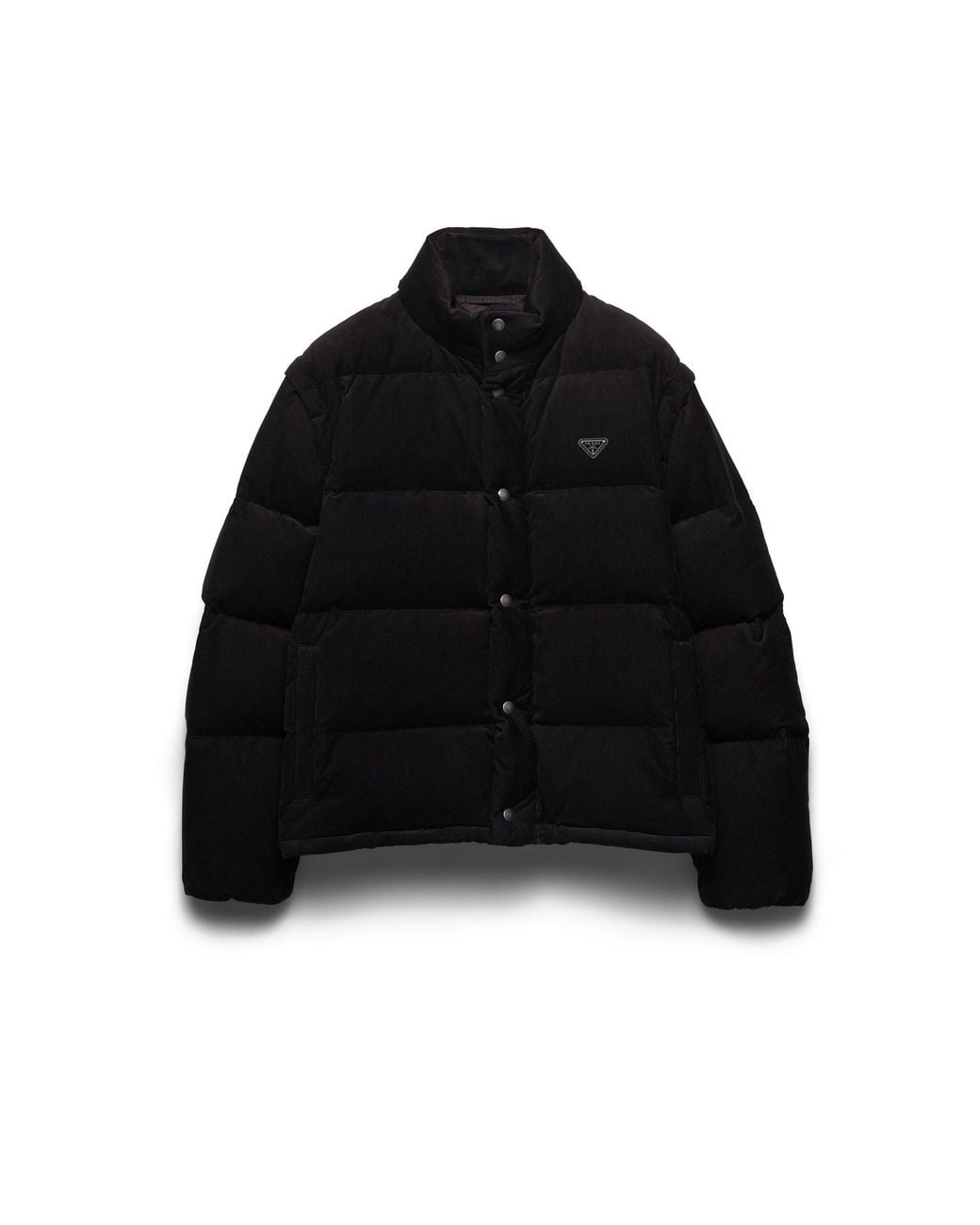 Prada Black Medium-Weight Corduroy Down Jacket for men