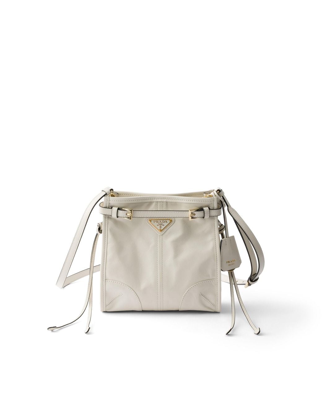 Prada White Bonnie Leather Mini Shoulder Bag