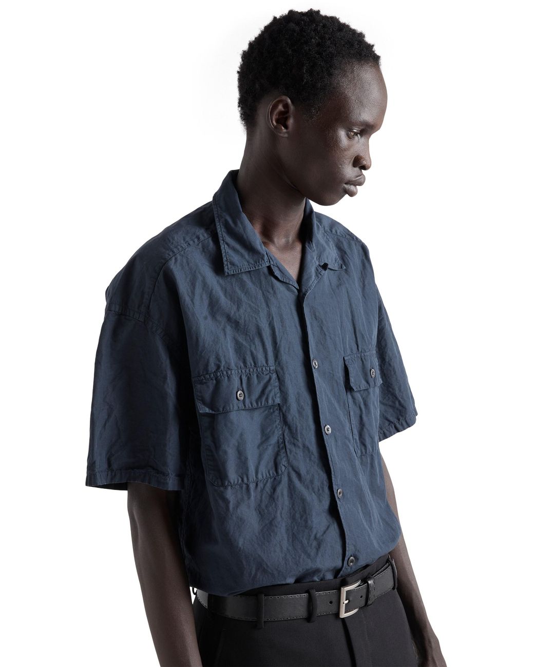 Prada Blue Cotton Blend Shirt for men