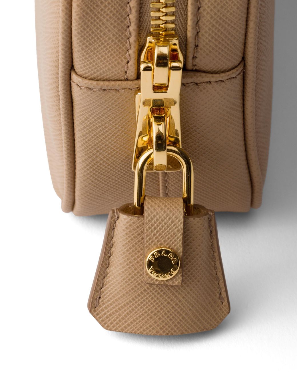 Prada White Saffiano Leather Top-Handle Mini-Bag, Cameo