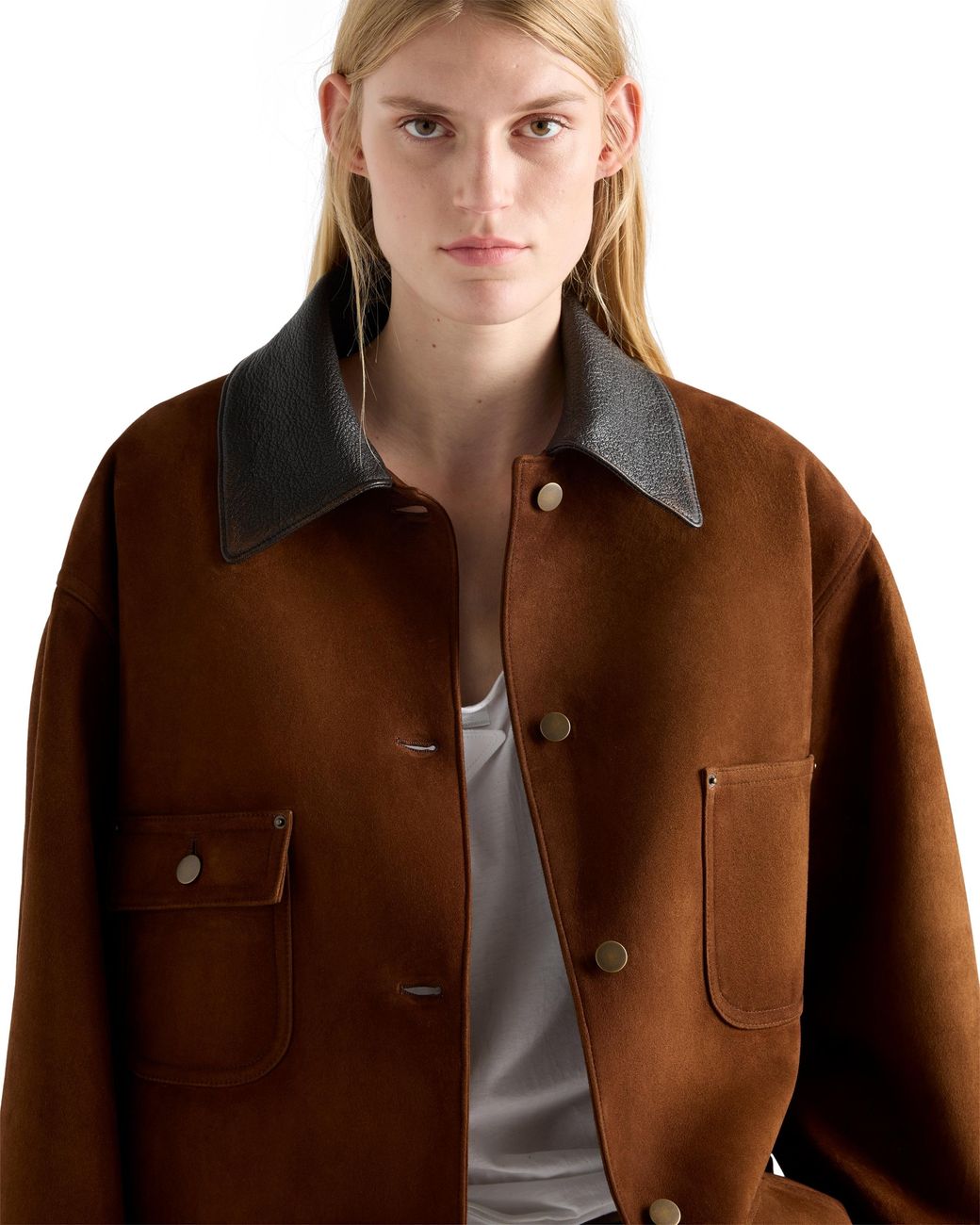 Prada Brown Suede Caban Jacket