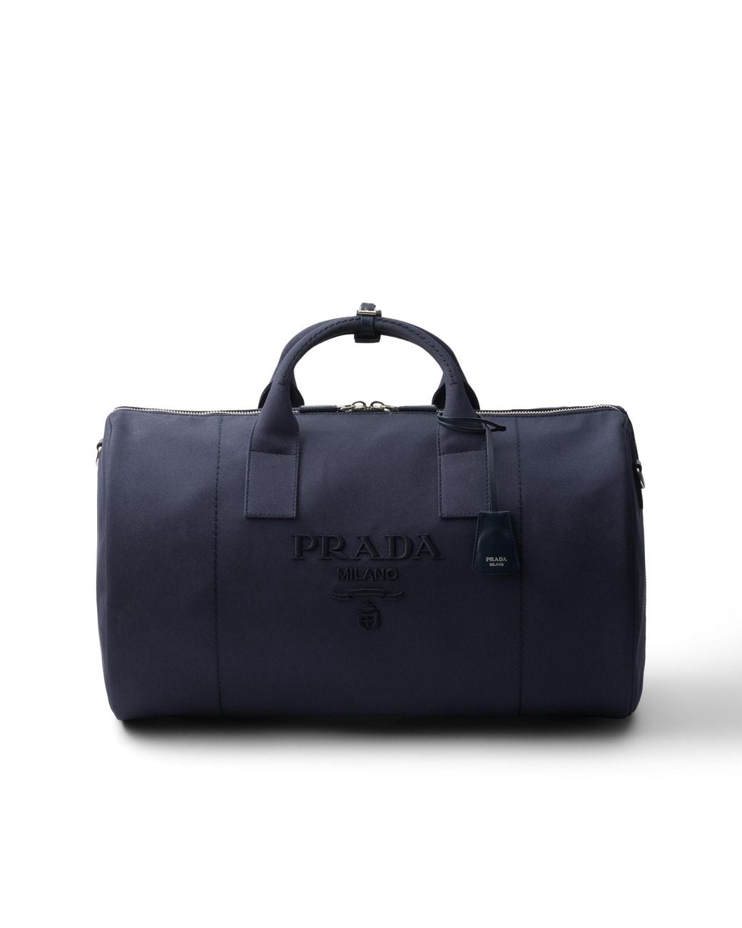 Prada Blue Weekender Aus Canvas