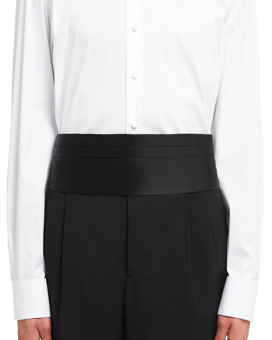 Prada Black Satin Tuxedo Cummerbund for men