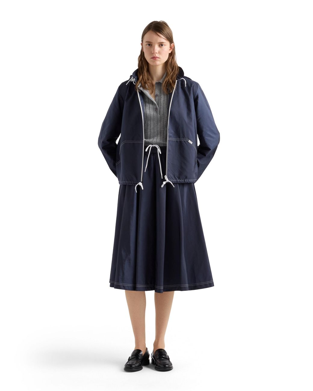 Prada Blue Re-Nylon Lightweight Midi Skirt