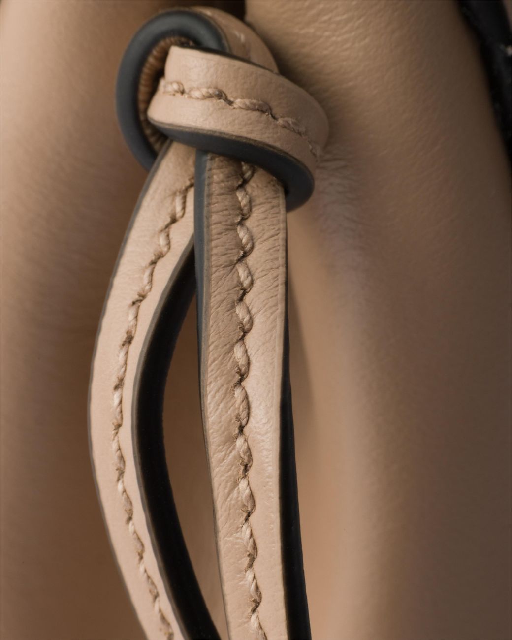 Prada Natural Carry Mini Leather Handbag, Cameo
