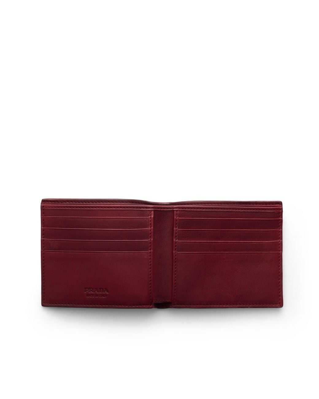 Prada Red Antiqued Leather Wallet for men