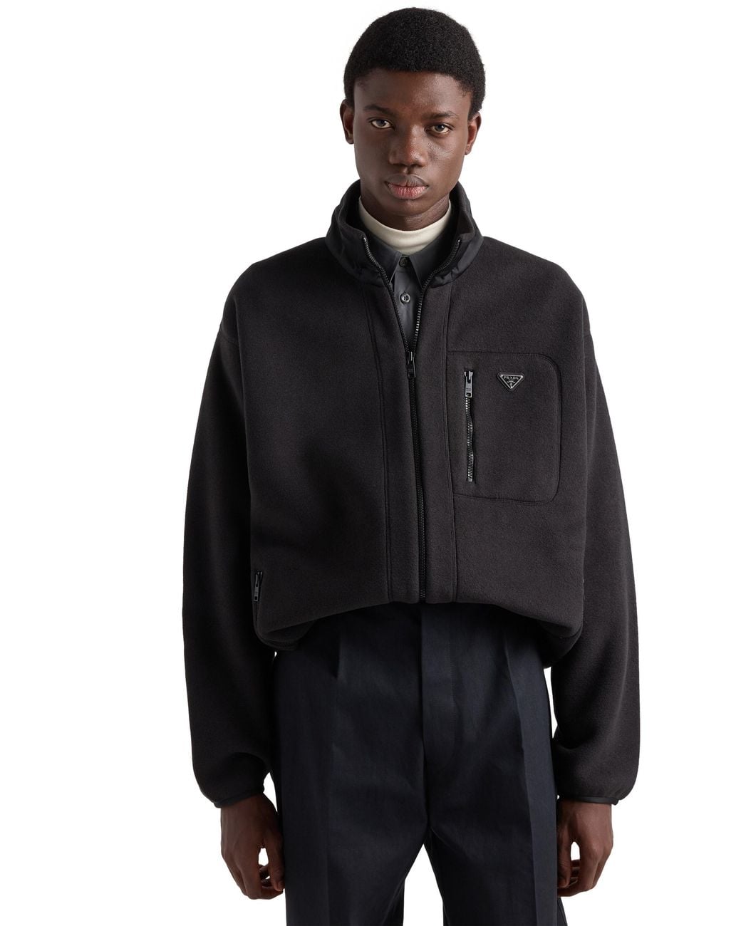 Prada Black Fleece Blouson Jacket for men
