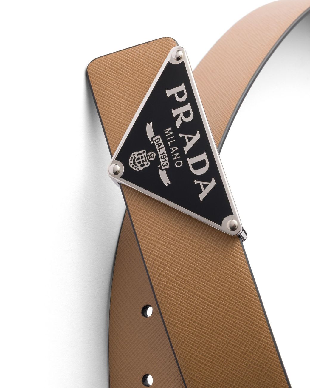 Prada Brown Reversible Saffiano Leather Belt Strap for men