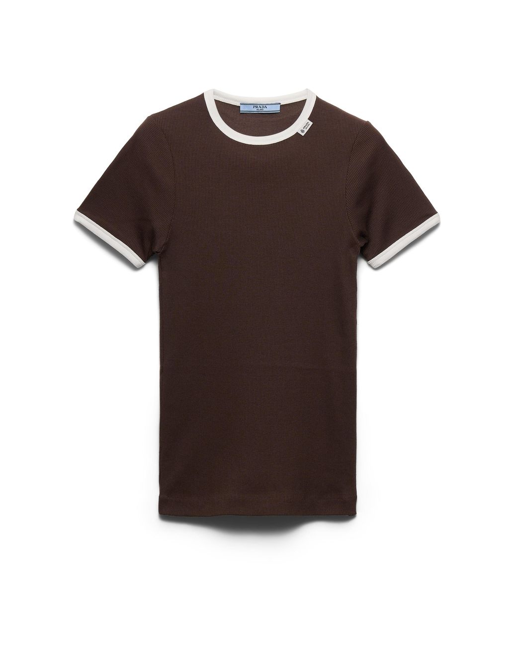 Prada Brown Ribbed Knit Top