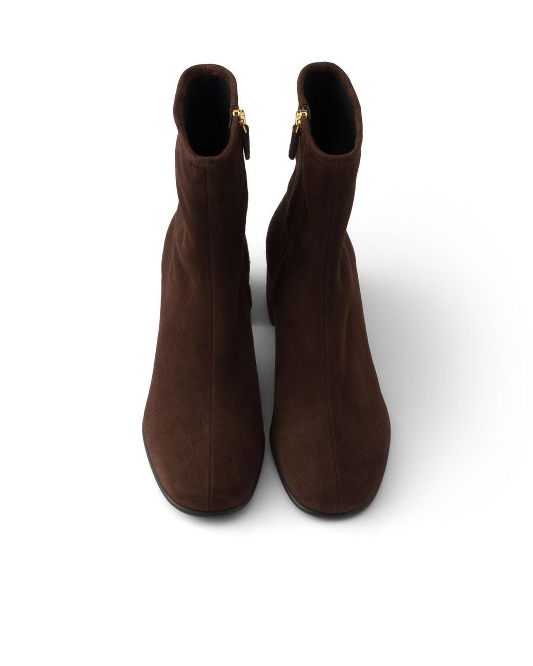 Prada Brown Stretch Suede Booties Boots