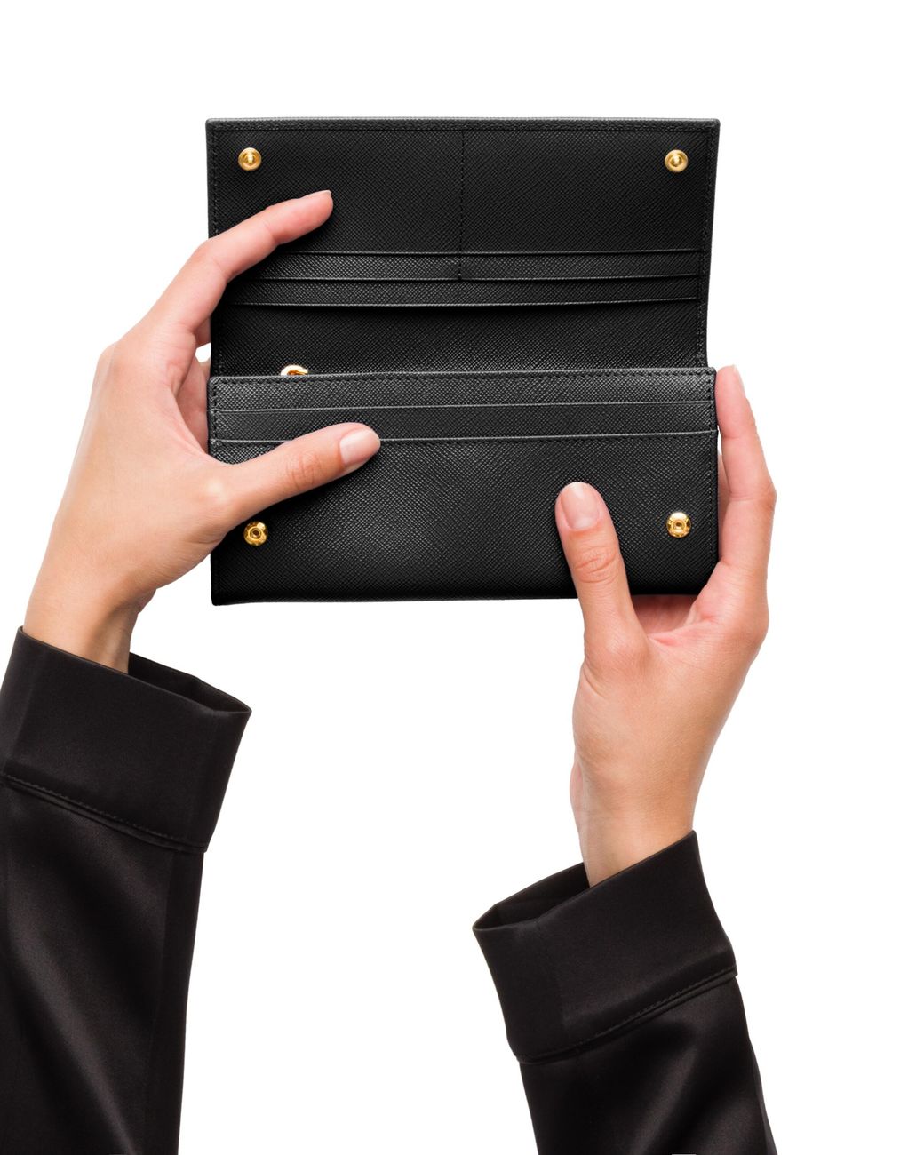 Prada White Large Saffiano Leather Wallet