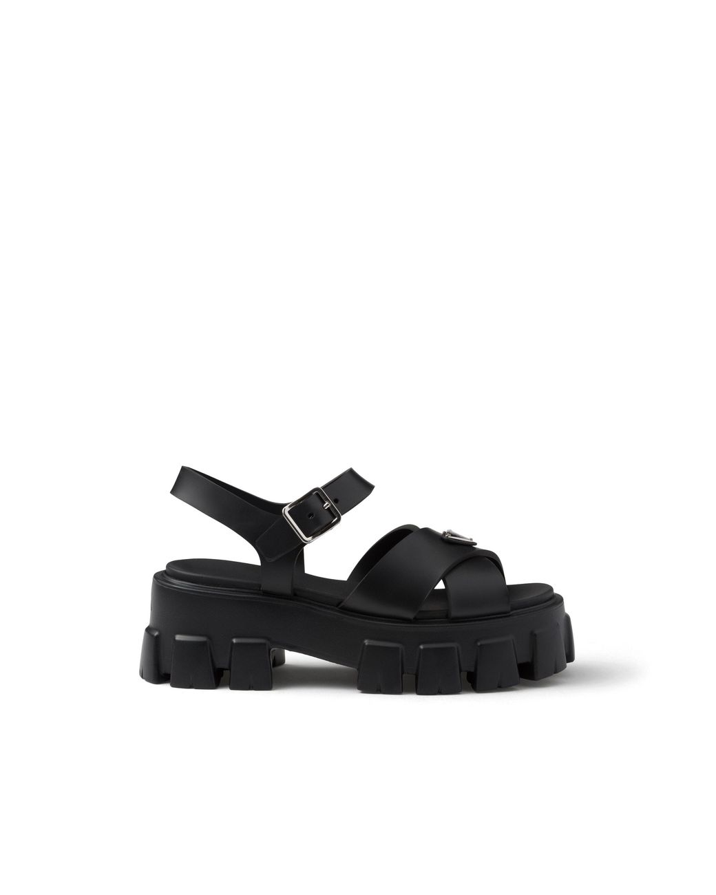 Prada Black Plateausandalen Monolith