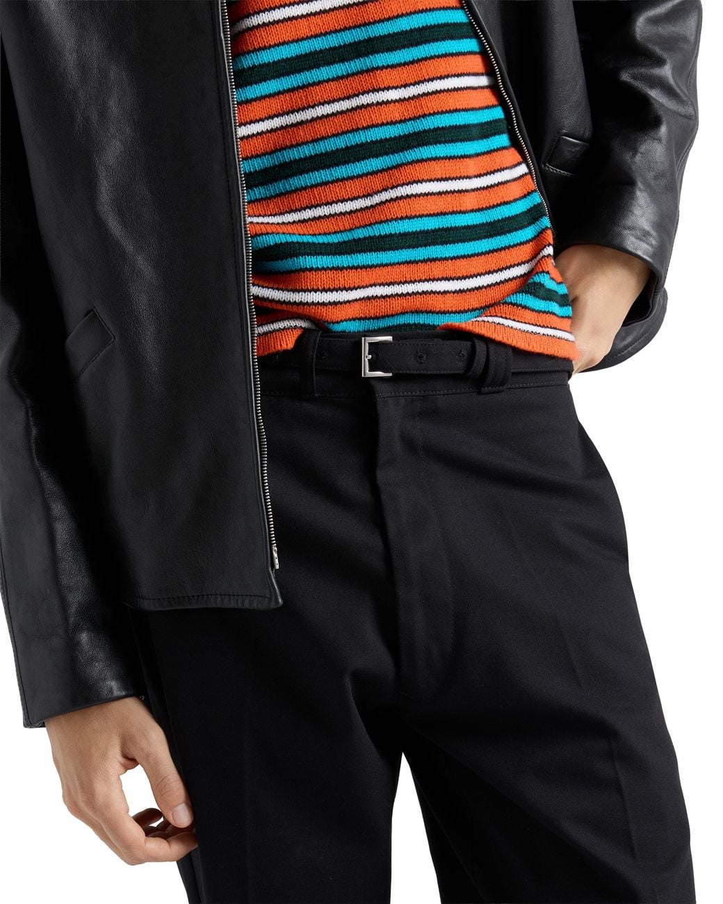 Prada Black Nappa Leather Blouson Jacket for men