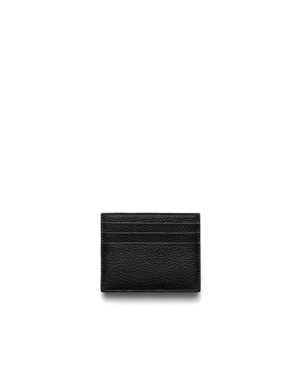 Prada Black Leather Card Holder With Logo Triangle for men