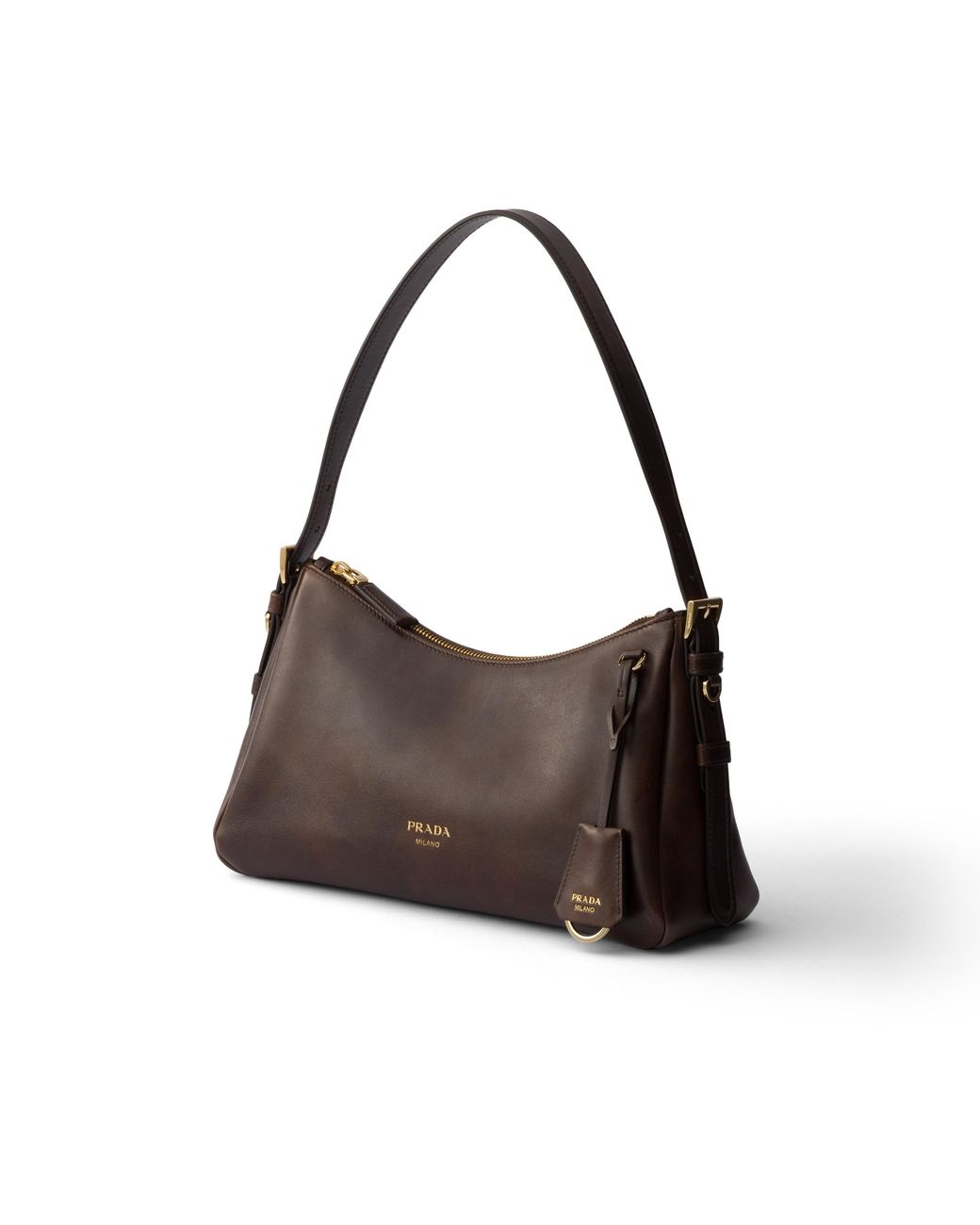 Prada Brown Aimee Medium Leather Shoulder Bag