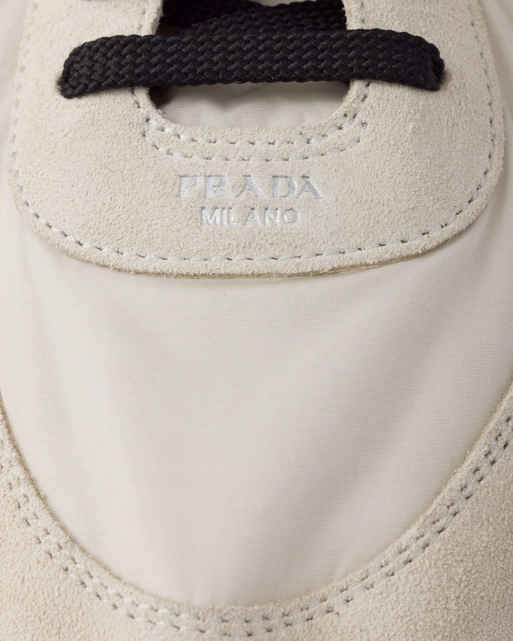 Prada White Re-Nylon And Suede Collapse Sneakers for men