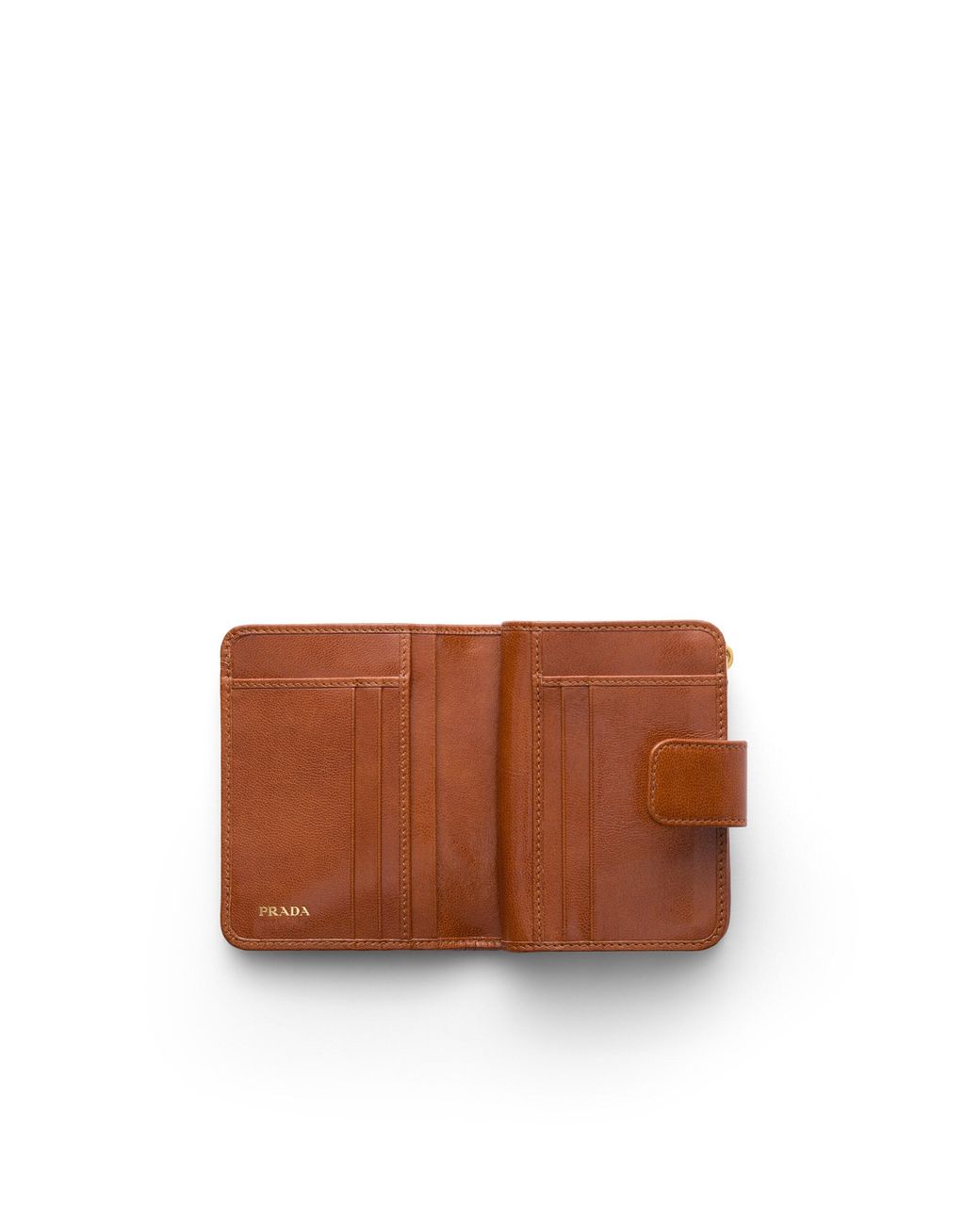 Prada Brown Small Woven Madras Leather Wallet