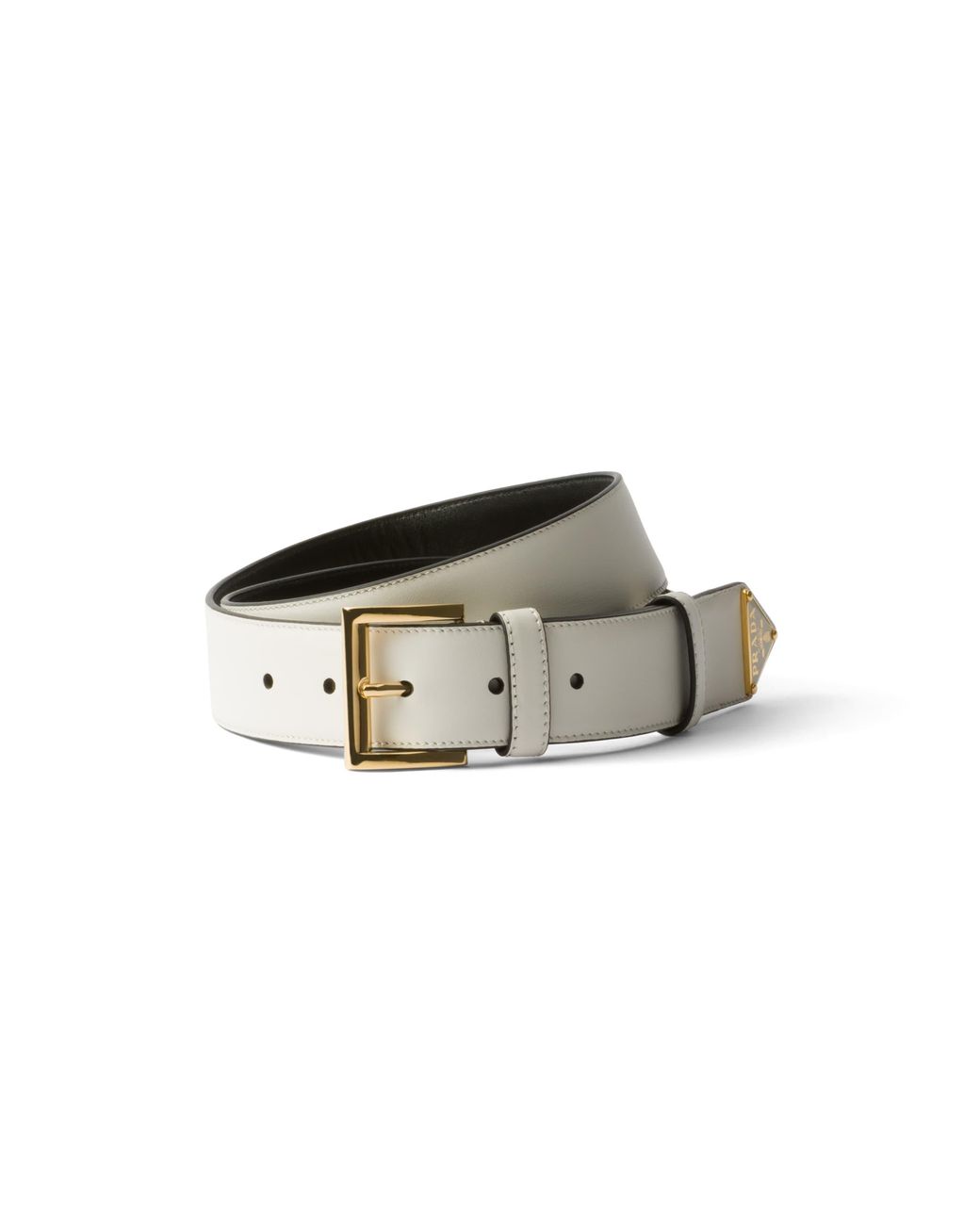 Prada White Leather Belt