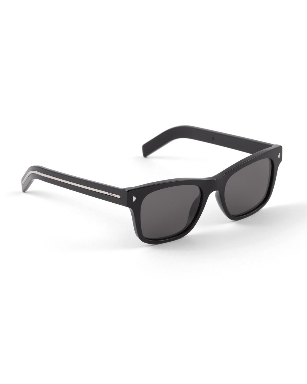 Prada Gray Sunglasses With Iconic Metal Plaque for men