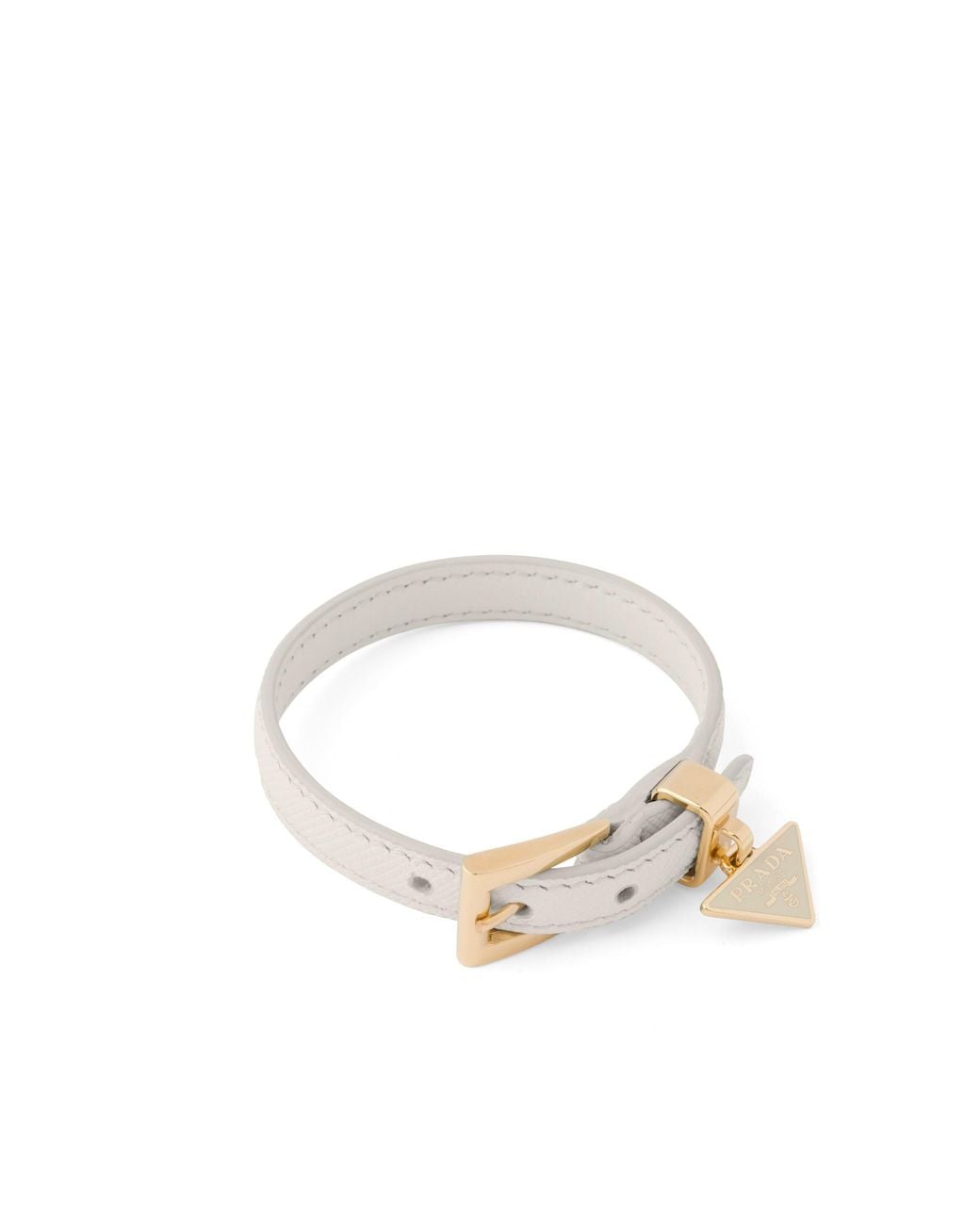 Prada White Saffiano Leather Bracelet