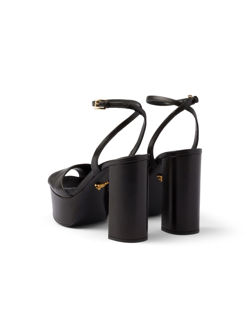 Prada Black Nappa Leather Platform Sandals