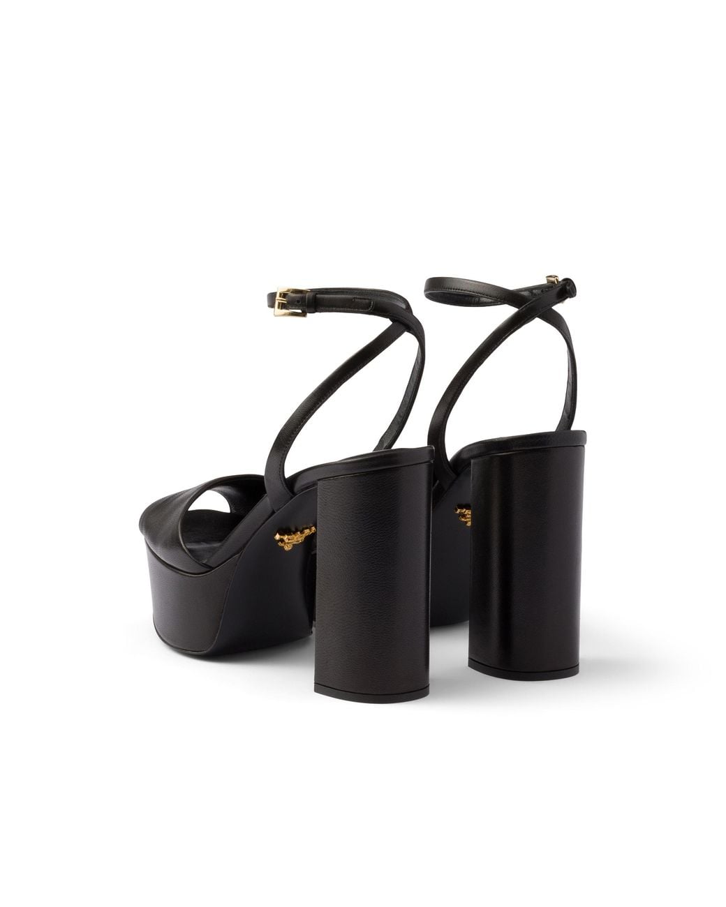 Prada Black Nappa Leather Platform Sandals