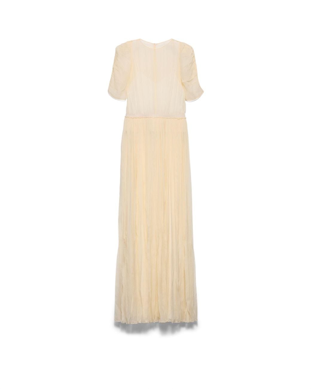 Prada White Long Silk Chiffon Dress