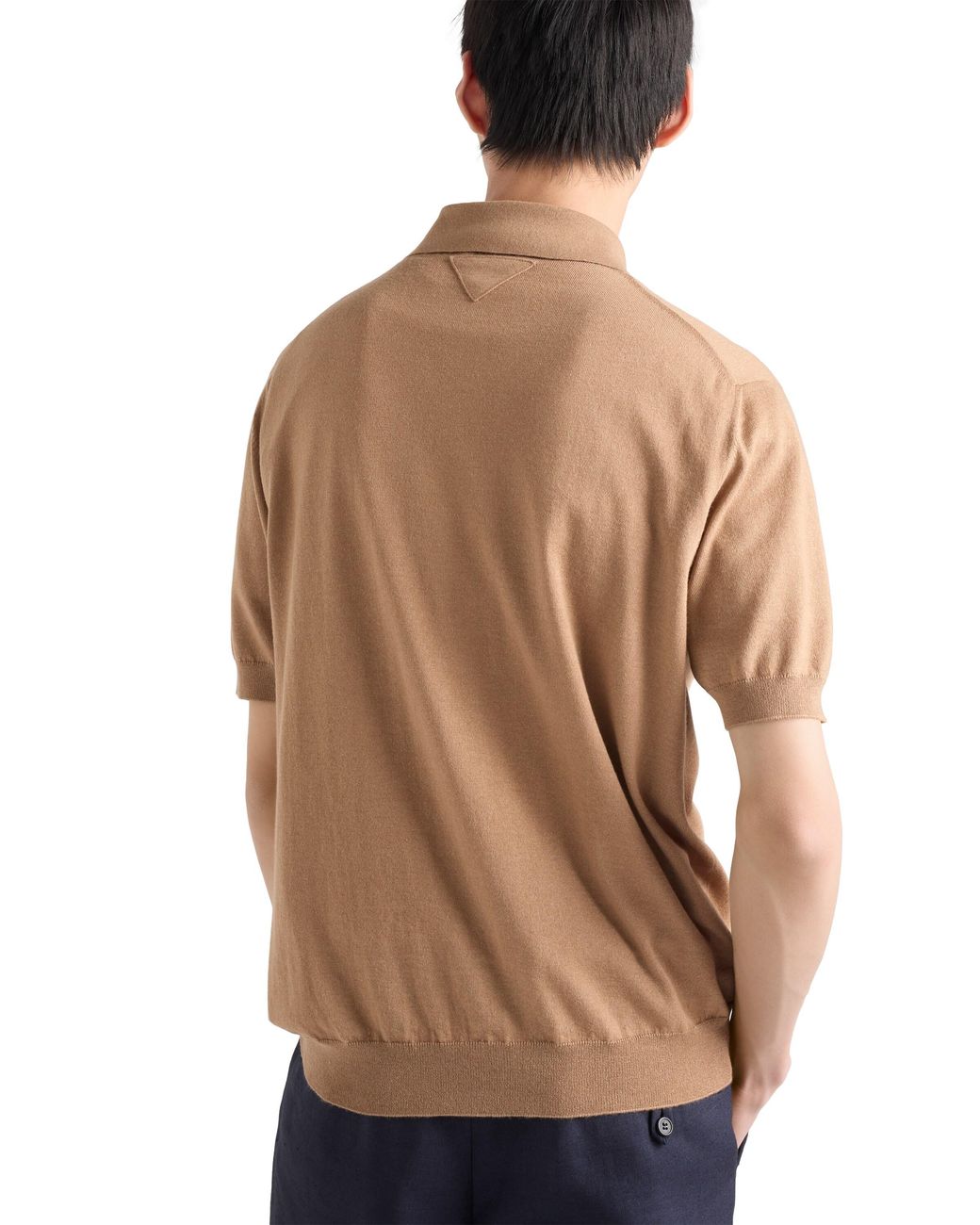 Prada Natural Cashmere And Silk Polo Shirt for men