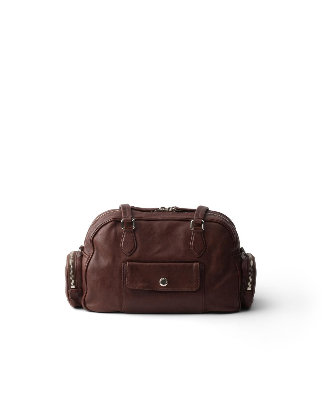Prada Brown Medium Leather Top-Handle Bag, Cocoa