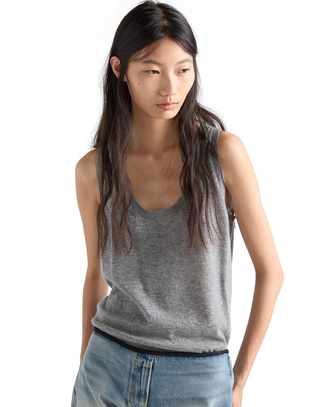 Prada Gray Cashmere Cardigan