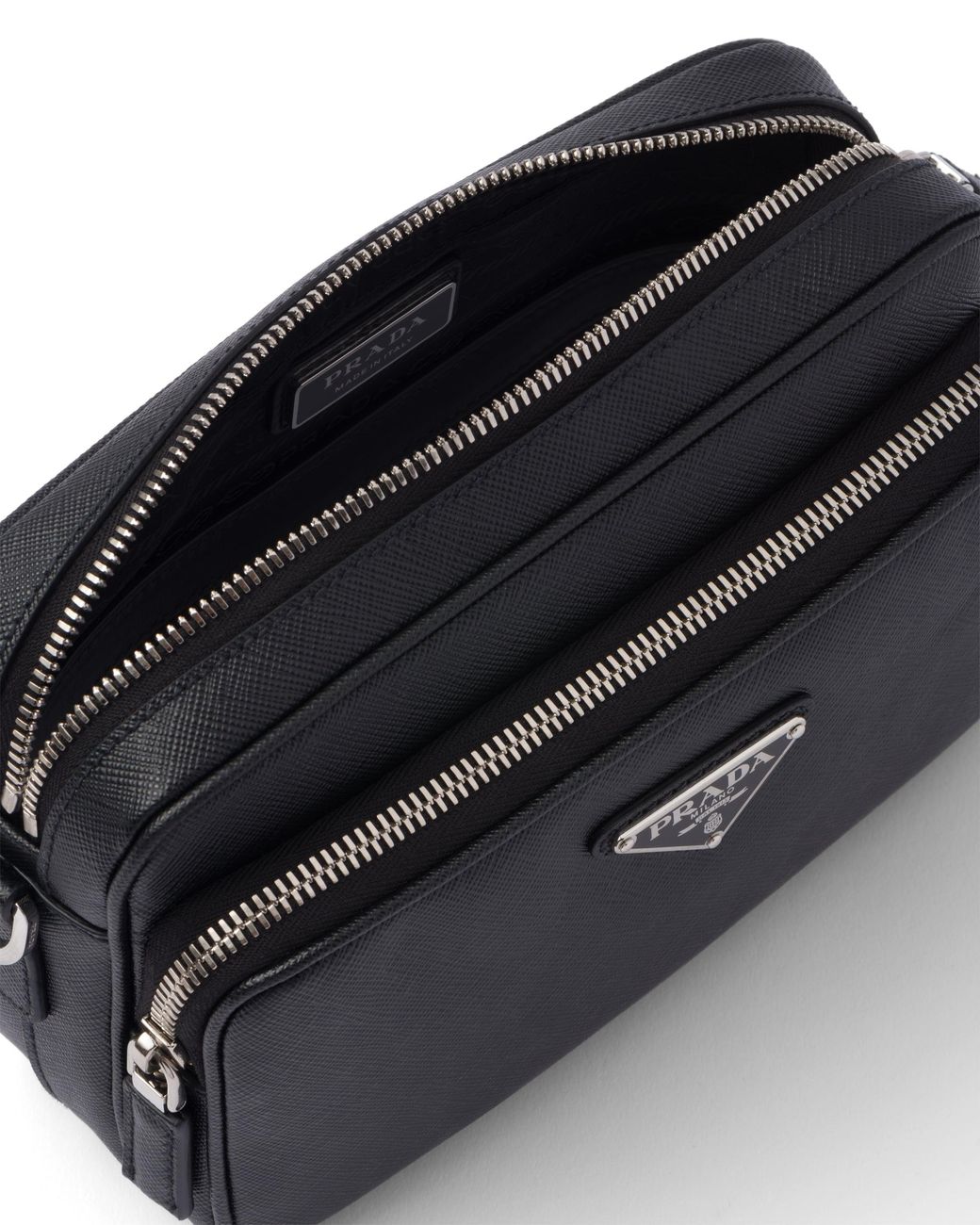 Bolso Bandolera De Piel Saffiano, Hombre Prada de hombre de color Black