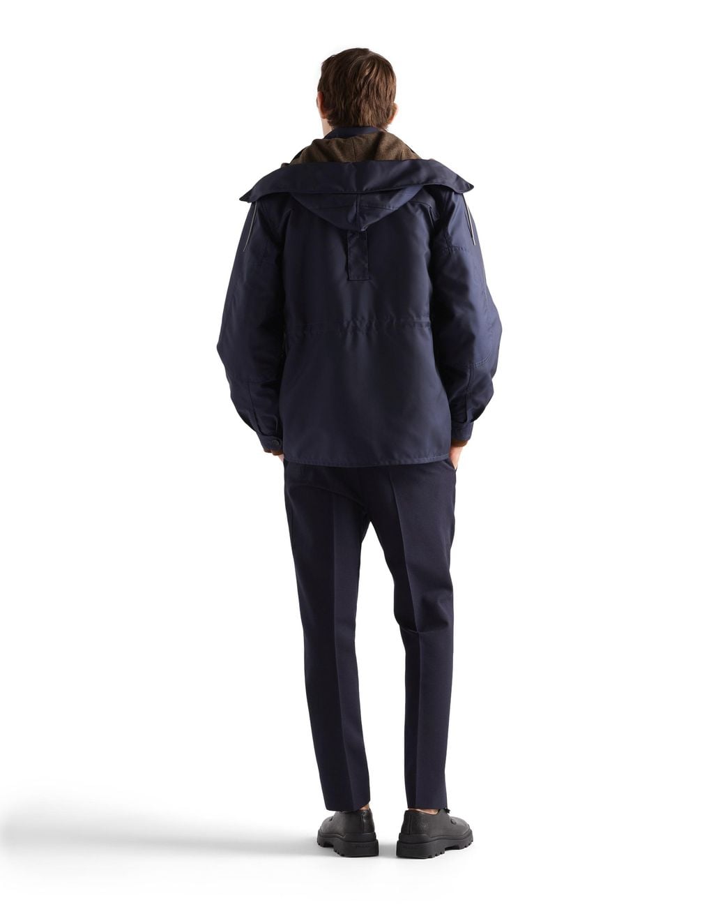 Prada Blue Hooded Cotton Jacket for men