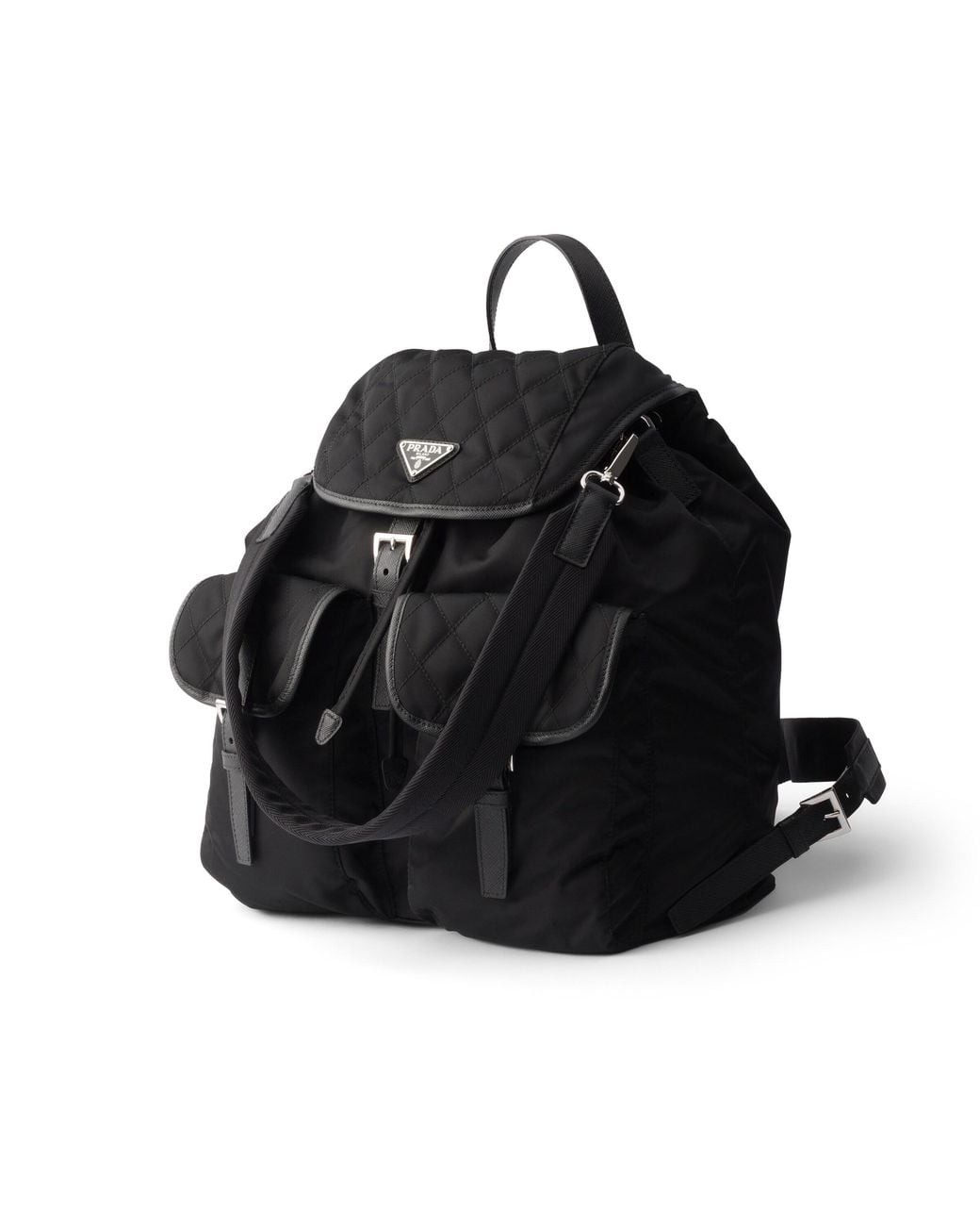 Prada Black Re-Nylon And Leather Backpack for men