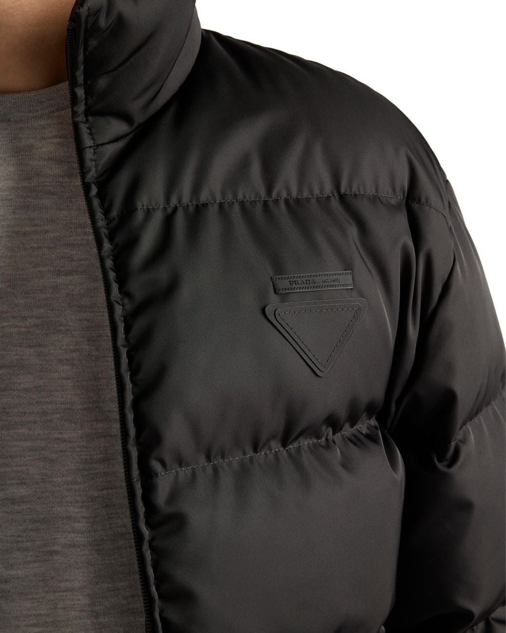Prada Black Medium-Weight Re-Nylon Down Jacket for men