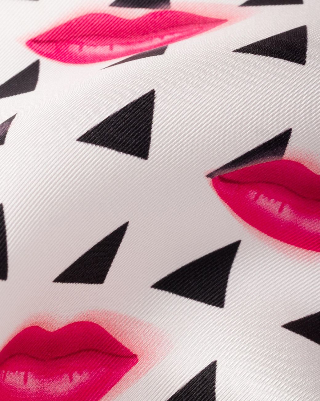 Prada White Printed Silk Twill Scarf 55