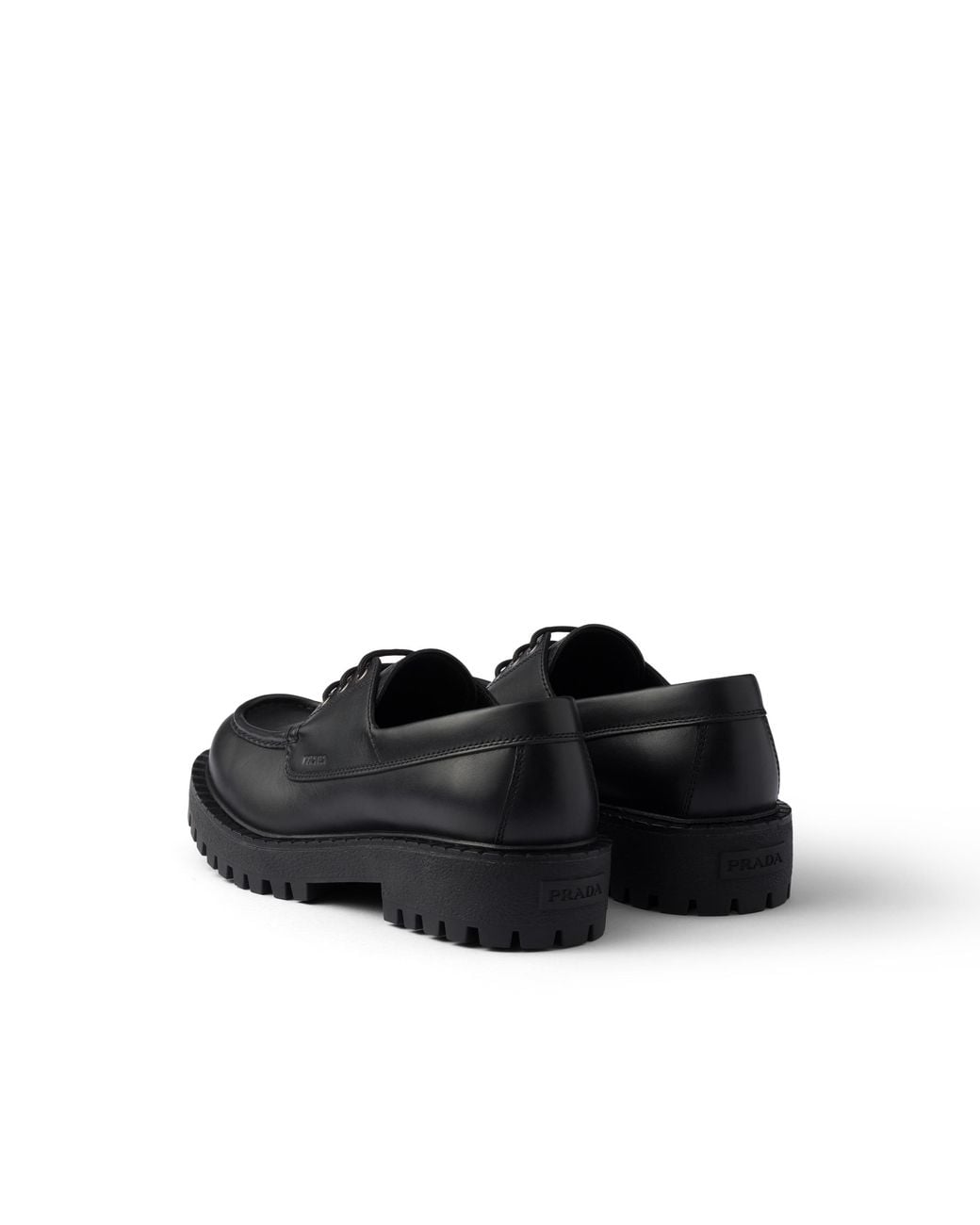 Prada Black Laced Leather Loafers for men