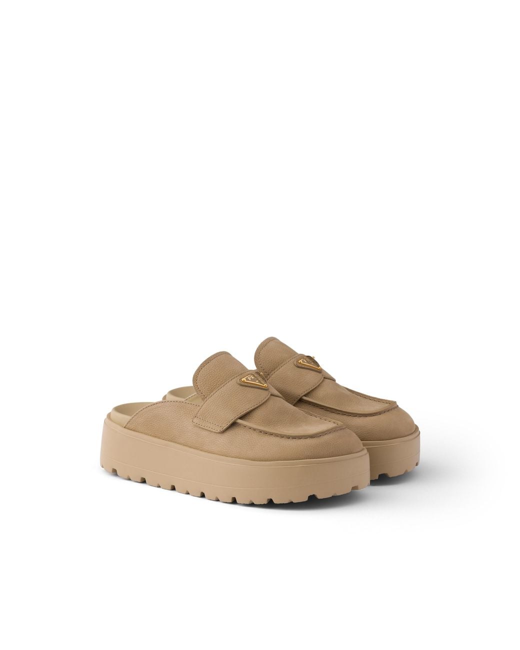 Prada Multicolor Nubuck Flatform Mules