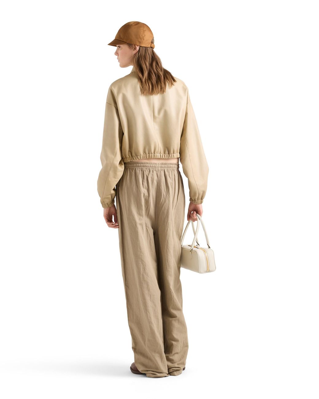 Prada Natural Cropped Nappa Leather Jacket