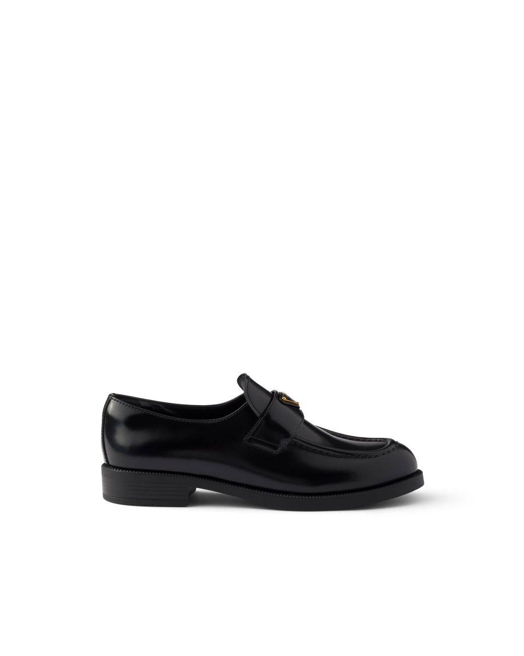 Prada Black Brushed Leather Loafers