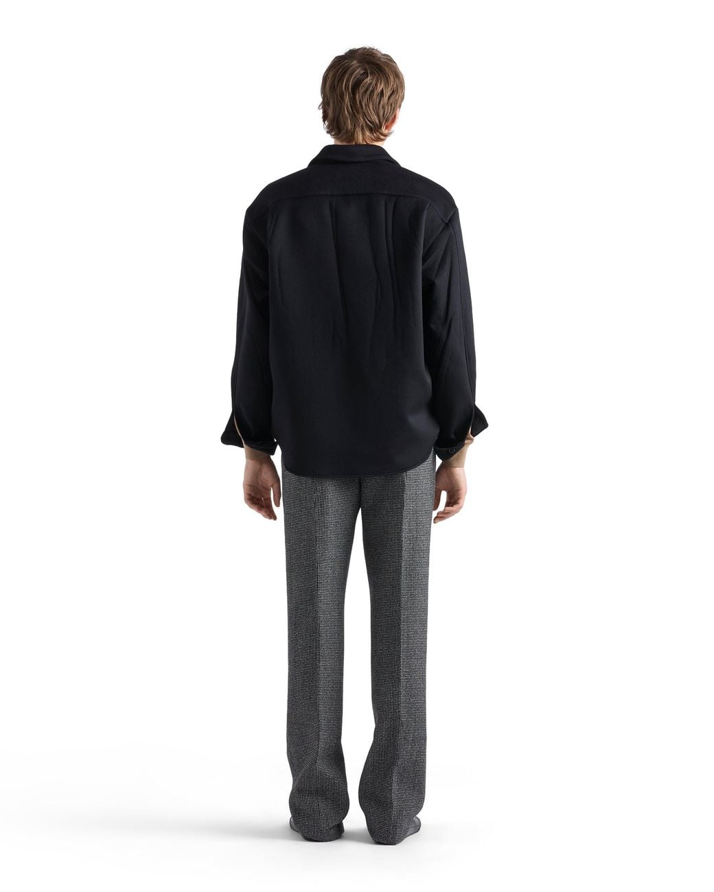 Prada Blue Wool And Cashmere Shirt for men