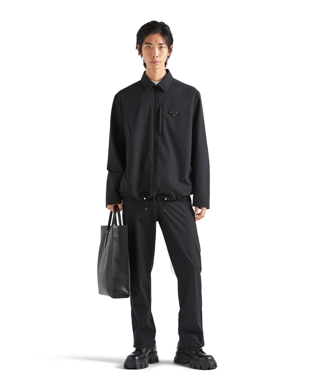 Prada Black Stretch Technical Fabric Pants